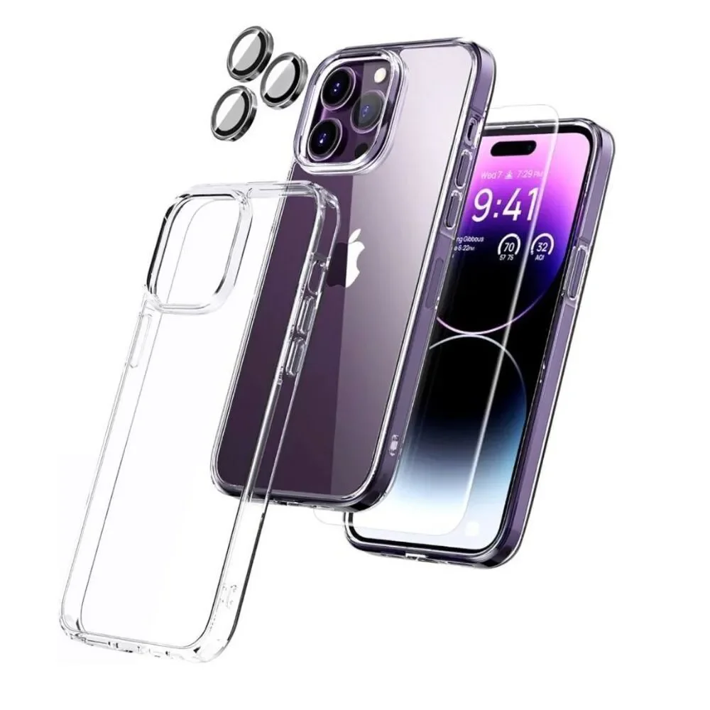 AASD iPhone 14 Pro Max Case Protective with 3Pack Tempered Glass Screen Protecto